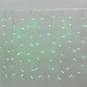 Гирлянда Светодиодный Дождь 2x0,8м, прозрачный провод, 230 В, диоды Зеленые (шнур питания в комплекте)
