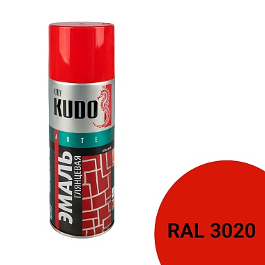 Аэрозольная алкидная краска Kudo KU-1003, 520 мл, красная